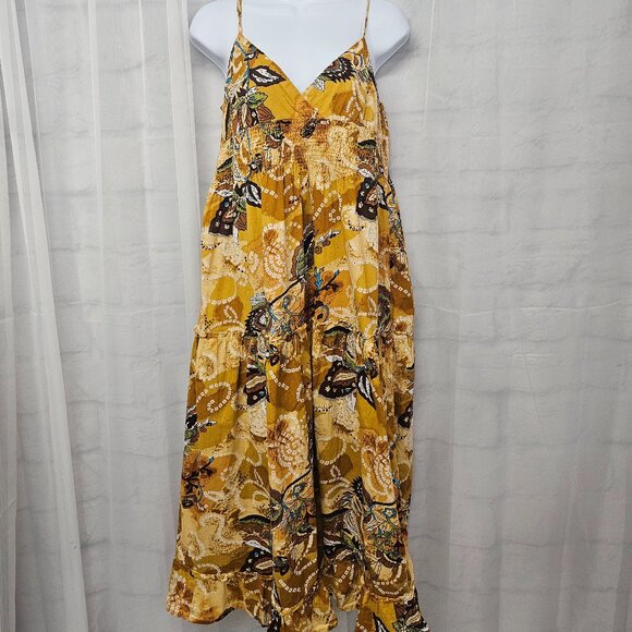 Speed Control Dress Babydoll Y2K Boho Floral Midi Tiered Sleeveless L - Picture 12 of 12